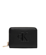CALVIN KLEIN BOLD MONOGRAM Kleine Geldb&ouml;rse auf Schwarz - Brieftaschen Damen - 1