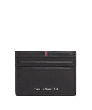 TOMMY HILFIGER TH CORP Flacher Kartenhalter aus Leder Schwarz - Brieftaschen Herren - 1
