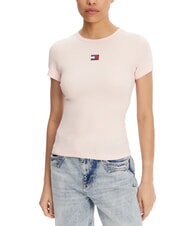 TOMMY HILFIGER TH JEANS Geripptes Kurzarm-T-Shirt - T-Shirts und Tops f&uuml;r Damen