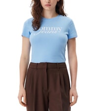 TOMMY HILFIGER TH JEANS Baumwoll-T-Shirt mit Logodruck - T-Shirts und Tops f&uuml;r Damen