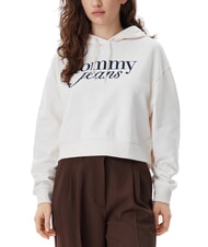 TOMMY HILFIGER SCRIPT LOGO Hoodie mit lockerer Passform altes Wei&szlig; - Sweatshirts Damen - 1
