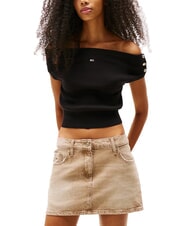 TOMMY HILFIGER TH JEANS Kurzer Pullover mit kurzen &Auml;rmeln Schwarz - T-Shirts und Tops f&uuml;r Damen - 1