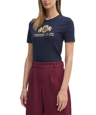 TOMMY HILFIGER VARSITY Schmal geschnittenes Damen-T-Shirt mit Aufdruck dunkle Nachtmarine - T-Shirts und Tops f&uuml;r Damen - 1