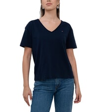 TOMMY HILFIGER TH L&auml;ssig geschnittenes T-Shirt mit V-Ausschnitt - T-Shirts und Tops f&uuml;r Damen