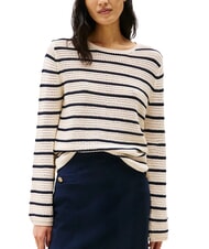 TOMMY HILFIGER POINTELLE CROCHET Leichter Streifenpullover wei&szlig;es Porzellan mit blauen Streifen - Damenpullover - 1