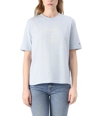 TOMMY HILFIGER OUTLINE FLAG TEE Kurzarm-T-Shirt in regul&auml;rer Passform eisblaues Heidekraut - T-Shirts und Tops f&uuml;r Damen - 1
