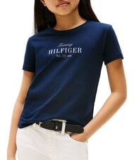TOMMY HILFIGER KIDS BIMBA Baumwoll-T-Shirt mit Glitzerdruck dunkle Nachtmarine - Kinder-T-Shirt - 1