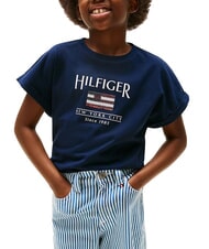TOMMY HILFIGER KIDS BIMBA Kurzarm-T-Shirt mit lockerer Passform dunkle Nachtmarine - Kinder-T-Shirt - 1
