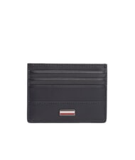TOMMY HILFIGER TH CORP Flacher Kartenhalter aus Leder Weltraumblau - Brieftaschen Herren - 1