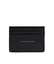 TOMMY HILFIGER TH BUSINESS Flacher Kartenhalter aus Saffiano-Leder Schwarz - Brieftaschen Herren - 1