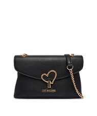LOVE MOSCHINO HEART TURNLOCK Wandelbare Schultertasche Schwarz - Damentaschen - 1