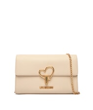 LOVE MOSCHINO HEART TURNLOCK Kleine Umh&auml;ngetasche Elfenbein - Damentaschen - 1
