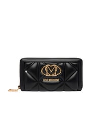 LOVE MOSCHINO EMBOSSED Gro&szlig;e Geldb&ouml;rse mit Rei&szlig;verschluss Schwarz - Brieftaschen Damen - 1