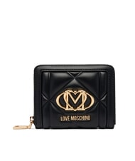 LOVE MOSCHINO EMBOSSED Mittelgro&szlig;e Geldb&ouml;rse mit Rei&szlig;verschluss Schwarz - Brieftaschen Damen - 1