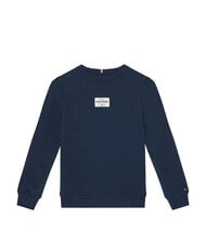 TOMMY HILFIGER TH KIDS Rundhals-Sweatshirt mit Logo-Aufn&auml;her dunkle Nachtmarine - Sweatshirts Kinder - 1