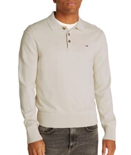 TOMMY HILFIGER TH JEANS Pullover mit Kragen und Kn&ouml;pfen Zeitungspapier - Herrenpullover - 1