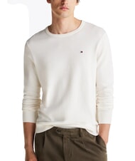 TOMMY HILFIGER TH Pullover mit Mikrologo und Rundhalsausschnitt Elfenbeinbl&uuml;tenblatt - Herrenpullover - 1