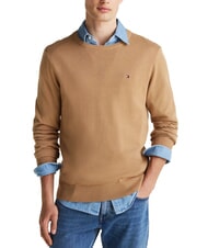 TOMMY HILFIGER TH Pullover mit Mikrologo und Rundhalsausschnitt Safari-Leinwand - Herrenpullover - 1