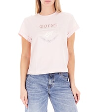 GUESS STARS T-Shirt mit Aufdruck und Nieten Zartrosa - T-Shirts und Tops f&uuml;r Damen - 1