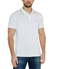 TOMMY HILFIGER TH Kurz&auml;rmeliges Poloshirt mit Paspelierung Wei&szlig; - Herren-Polo-Shirts/Herren-Polo-Shirt/Herrenpoloshirt/Herrenpoloshirts - 1