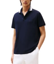 TOMMY HILFIGER TH Kurz&auml;rmeliges Poloshirt mit gestreiftem Kragen W&uuml;stenhimmel - Herren-Polo-Shirts/Herren-Polo-Shirt/Herrenpoloshirt/Herrenpoloshirts - 1