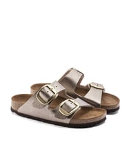 BIRKENSTOCK ARIZONA BIG BUCKLE Metallischer Pantoffel mit Schnallen grau taupe - Damenschuhe - 1