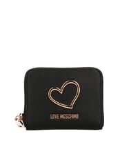 LOVE MOSCHINO HEART TURNLOCK Kleine Geldb&ouml;rse Schwarz - Brieftaschen Damen - 1