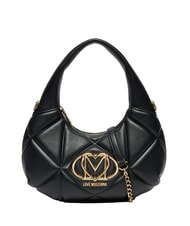 LOVE MOSCHINO EMBOSSED Schultertasche mit Schultergurt Schwarz - Damentaschen - 1