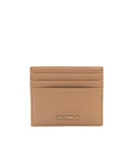 COCCINELLE METALLIC SOFT  Flaches Kartenetui aus Leder frisches Beige - Brieftaschen Damen - 1