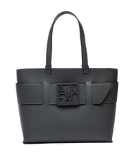 ARMANI EXCHANGE A|X BUCKLE Schulter-Shopper-Tasche K&uuml;hlstahl - Damentaschen - 1