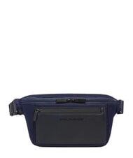 PIQUADRO ORION G&uuml;rteltasche aus Leder und Stoff Blau - H&uuml;fttaschen - 1