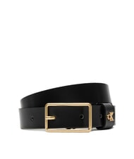 CALVIN KLEIN CLASSIC BUCKLE Lederg&uuml;rtel Schwarz / Antik-Hellgold - G&uuml;rtel - 1