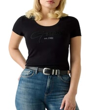 GUESS SCRIPT Baumwoll-T-Shirt jetbla - T-Shirts und Tops f&uuml;r Damen - 1