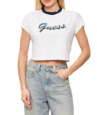GUESS SCRIPT CROP Kurzes T-Shirt - T-Shirts und Tops f&uuml;r Damen