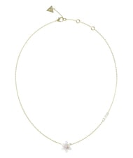 GUESS WHITE LOTUS Halskette aus Gelbgold, einzelnes Lotusmotiv Gold - Halsketten - 1