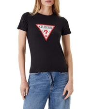 GUESS JEANS ICONIC Kurzarm-T-Shirt jetbla - T-Shirts und Tops f&uuml;r Damen - 1