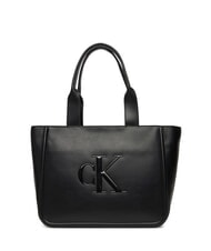 CALVIN KLEIN BOLD MONOGRAM Schulter-Eink&auml;ufer auf Schwarz - Damentaschen - 1
