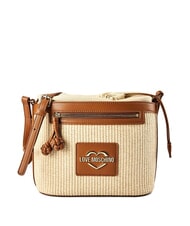 LOVE MOSCHINO STRAW CHIC Mini-Schultertasche Natur/Leder - Damentaschen - 1