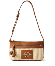 LOVE MOSCHINO STRAW CHIC Mini-Schultertasche Natur/Leder - Damentaschen - 1