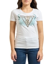 GUESS FEATHER TRIANGLE Baumwoll-T-Shirt purwei&szlig; - T-Shirts und Tops f&uuml;r Damen - 1