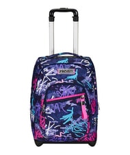 SEVEN GRAFFITIMIX 2-r&auml;driger Trolley-Rucksack, fest montiert BLAU H&Ouml;FLICH - Rucks&auml;cke mit Trolleyfunktion - 1