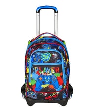SJGANG GAME-LED 3-r&auml;driger Trolley-Rucksack, abnehmbar FEUERROT - Rucks&auml;cke mit Trolleyfunktion - 1