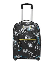 SEVEN GRAFFITI BOY 2-r&auml;driger Trolley-Rucksack, fest Schwarz - Rucks&auml;cke mit Trolleyfunktion - 1