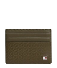 TOMMY HILFIGER TH EMBOSSED Kreditkartenetui, Leder Weidengr&uuml;n - Brieftaschen Herren - 1