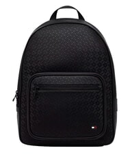 TOMMY HILFIGER TH EMBOSSED FLAG Rucksack mit Vordertasche Schwarz - Rucks&auml;cke f&uuml;r Schule &amp; Freizeit - 1