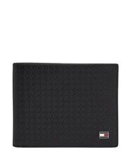 TOMMY HILFIGER TH EMBOSSED Geldb&ouml;rse mit Kartenhalter, aus Leder Schwarz - Brieftaschen Herren - 1