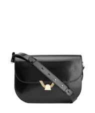 COCCINELLE CAMPIONARIO - DEW SHINY CALF Schultertasche aus geb&uuml;rstetem Leder Schwarz - Damentaschen - 1