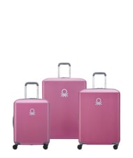 BENETTON UCB HARD Set mit 3 Trolleys: Kabinenwagen + mittelgro&szlig; + gro&szlig; Pfingstrose - Trolleyset - 1