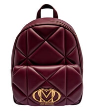 LOVE MOSCHINO EMBOSSED Rucksack mit Vordertasche Wein - Damentaschen - 1