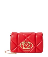 LOVE MOSCHINO EMBOSSED Kleine Schultertasche mit Kette ROT - Damentaschen - 1